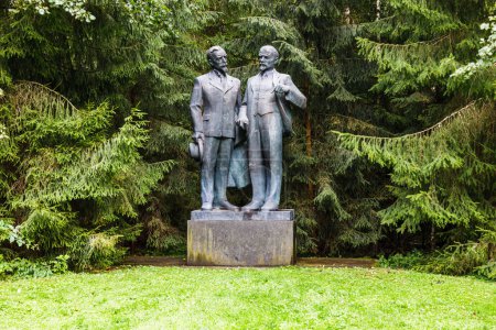Photo for Monument of Lenin and Kapsukas. Druskininkai, Lithuania, 12 September 2022. - Royalty Free Image