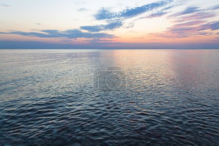 Photo for Sunset and blue sea with waves at the Baltic sea. - Royalty Free Image