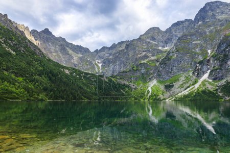 Photo for Mountain lake located in the High Tatras mountain range. - Royalty Free Image