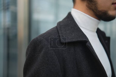 Photo for An Asian guy businessman,  closeup shot, outdoor - Royalty Free Image