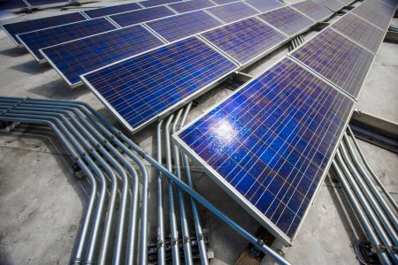 Foto de Commercial solar panel installations in the U.S. - Imagen libre de derechos