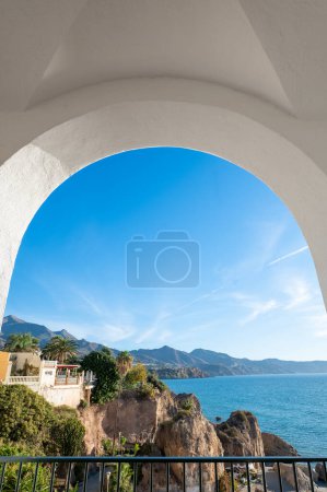 Photo for Nerja, Spain : 2022 November 19 : Beautiful day in the touristic city of Nerja in Malaga, Spain in 2022. - Royalty Free Image