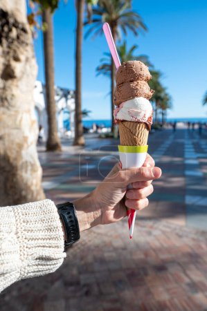 Photo for Artisanal ice cream in Nerja, Malaga in Andalucia, Spain. - Royalty Free Image