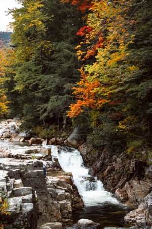 Foto de Fall Foliage along the Kancamagus Highway of New Hampshire - Imagen libre de derechos