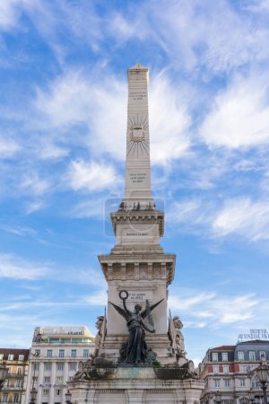 Photo for Monumento dos Restauradores at the Restadores Square in Lisbon, Portugal - Royalty Free Image