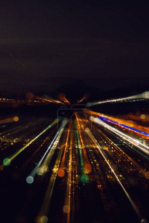 Foto de Abstract background, neon lights with motion blur - Imagen libre de derechos