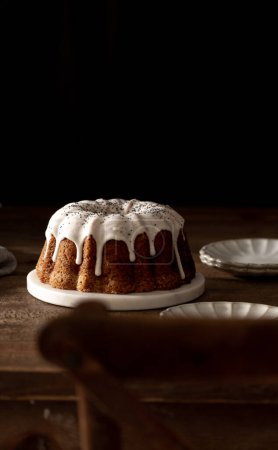 Photo for Lemon Poppy Seed Cake on Table Ready to Serve - Royalty Free Image