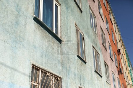 Photo for Windows in house. Architecture details. Window in building. Urban development. - Royalty Free Image
