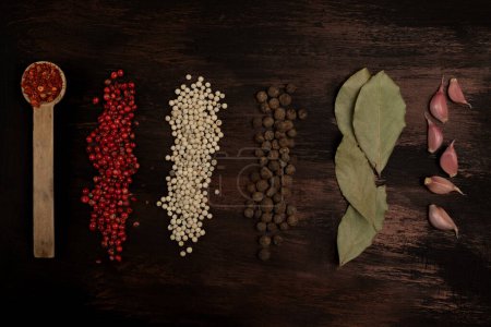 Photo for Spices and herbs on a dark background. - Royalty Free Image