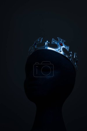 Foto de Bright crown  on black head on black background - Imagen libre de derechos