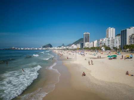 Photo for Beautiful view to Leme and Copacabana beaches on sunny summer morning, Rio de Janeiro, Brazil - Royalty Free Image