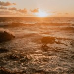 Sunrise in hawaii on the rocks
