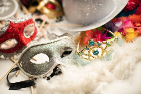 Téléchargez les photos : Masquerade Mask and other Decorative Props for Party Event - en image libre de droit