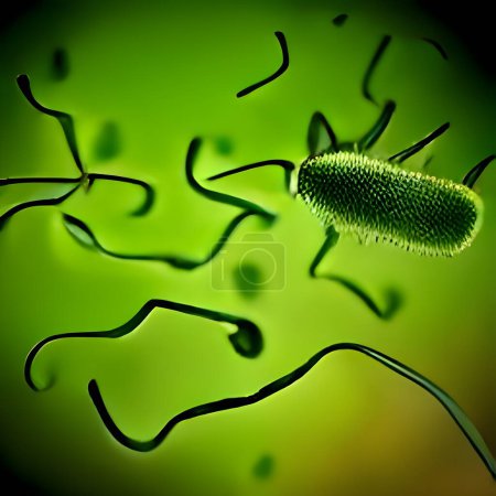 Foto de Microscopic bacteria. Legionella pneumophila illustration - Imagen libre de derechos