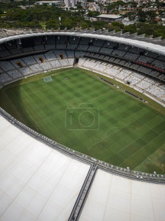 Photo for Aerial view to big Mineirao soccer stadium and field - Royalty Free Image