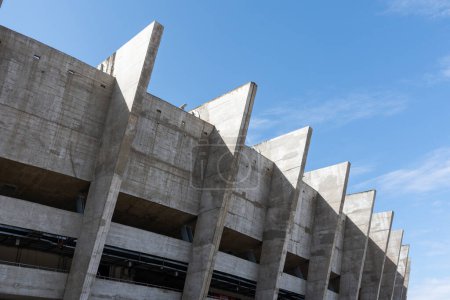 View to big Mineirao soccer stadium concrete building in Belo Horizonte, Minas Gerais, Brazil