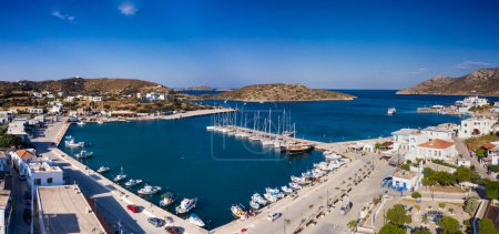 Lipsi harbour in the Dodecanese in Greece