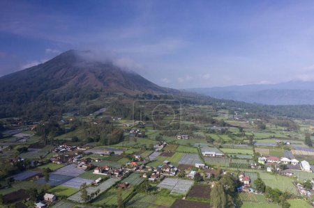 Photo for Drone view of the Batur volcano mountain in Bali Indonesia - Royalty Free Image