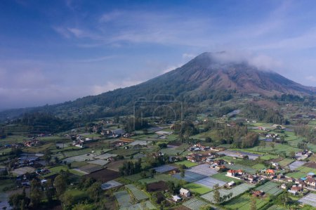 Photo for Drone view of the Batur volcano mountain in Bali Indonesia - Royalty Free Image