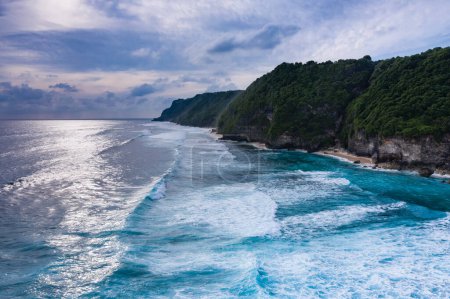 Cliffs of the beach of Melasti in South Bali in Indonesia