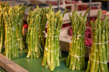 Photo for Raw asparagus spears in the market - Royalty Free Image