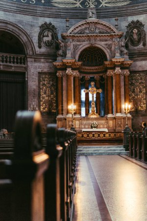 Téléchargez les photos : Église en marbre intérieur de copenhagen - en image libre de droit