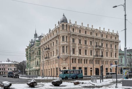 Photo for Odessa, Ukraine 29.01.2023. Preobrazhenskaya street in Odessa, Ukraine, on a gloomy winter day - Royalty Free Image