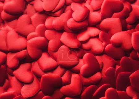 Téléchargez les photos : Vue du haut de Red Hearts, fond de Saint-Valentin - en image libre de droit