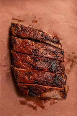 Foto de Closeup of BBQ Pork Spareribs - Imagen libre de derechos