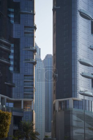 Photo for Vertical frame with details of a high-tech skyscrapers - Royalty Free Image