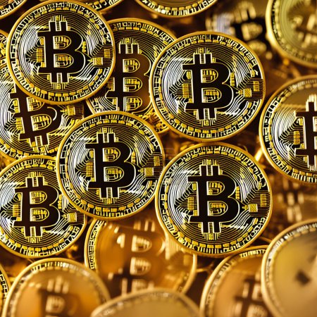 Téléchargez les photos : Bitcoin Crypto currency Gold background - en image libre de droit