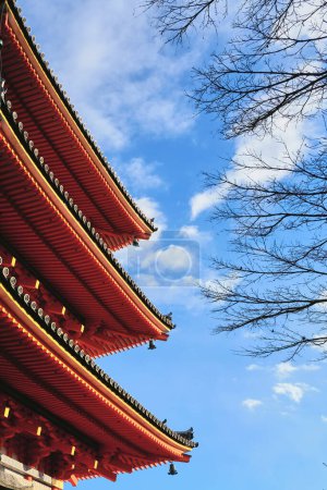 Photo for Kiyomizu-dera Temple in Kyoto, Japan on a clear day. - Royalty Free Image