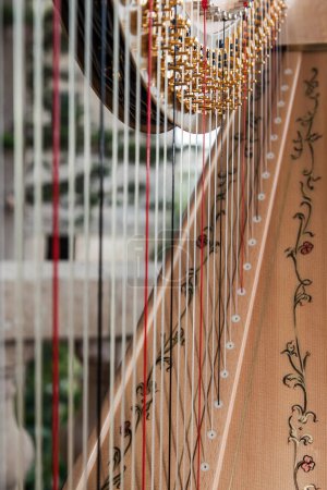 Téléchargez les photos : Gros plan de Harpe en bois - en image libre de droit