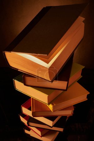 Photo for An unusually tall stack of books - Royalty Free Image