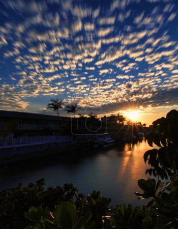 Photo for Sunset over the river bal harbour Florida - Royalty Free Image