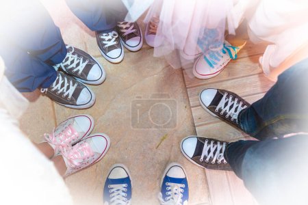 Photo for People Shoes in the circle - Royalty Free Image