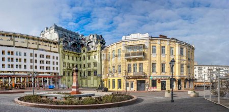 Foto de Odessa, Ucrania 16.02.2023. Plaza Griega en Odessa, Ucrania, en un día soleado de invierno - Imagen libre de derechos