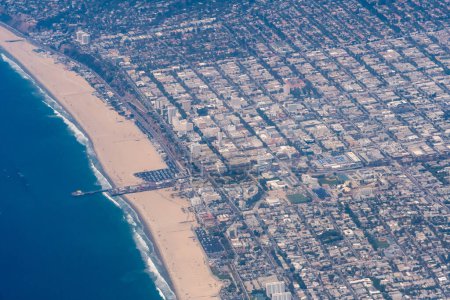 Photo for Aerial view of Santa Monica Beach and the PCH - Royalty Free Image