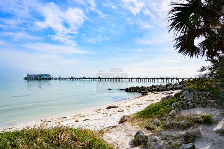 Photo for Wooden Pier and Beach, Anna Maria Island - Royalty Free Image