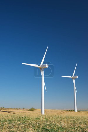 Photo for Windmills for electric power production in Spain. - Royalty Free Image