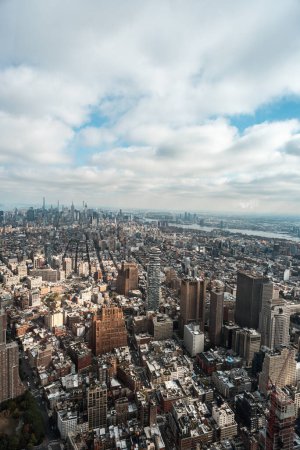 Photo for Elevated view of skyline and buildings in New York City, USA. - Royalty Free Image