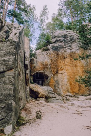 Foto de Teplice Adrspach Rocks, Bohemia Oriental, República Checa - Imagen libre de derechos