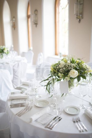 Téléchargez les photos : Table de mariage dans le nord de l'Italie dans une villa - en image libre de droit