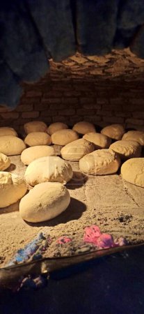 Photo for Homemade Italian bread (Moddizzosu) backed in brick oven - Royalty Free Image
