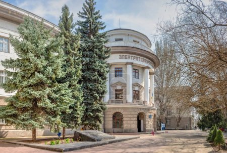Photo for Odessa, Ukraine 22.03.2023. Historical building of Odessa National Academy of Telecommunications in Ukraine, on a sunny spring day - Royalty Free Image