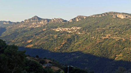 Photo for Landscape of two Sardinian villages in the mountains - Royalty Free Image