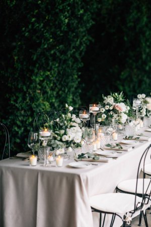 Photo for Outdoor wedding table in italy - Royalty Free Image