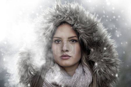 Téléchargez les photos : Belle fille en hiver - en image libre de droit