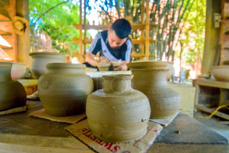 Photo for Pottery scene in Thanh Ha pottery village, Hoi An - Royalty Free Image