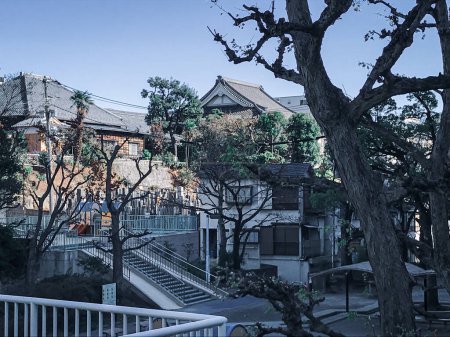 Téléchargez les photos : Villa japonaise traditionnelle pendant le coucher du soleil. - en image libre de droit